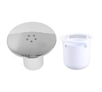 Shower Drain Cover, Fast Flows Waste Trap Replacement Chrome Plated Shower Tray Drain Cover with Hair Catcher Base Dip Cup for 90MM Wastewater Hole