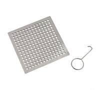 Shower Drain Cover Floor Drain Net with Square Holes Stainless Steel Hair Catcher Filter Stopper for Clogs in Bathrooms (9.4cm)