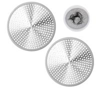 Shower Drain Hair Catcher 2Pcs 12cm Bathroom Sink Strainer Reusable Robust Stainless Steel Mesh with Silicone Plughole Protector Super Seal Filter Cover for Kitchen Bathroom Tub Floor Prevent Clog
