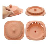 Shower Drain Hair Catcher, Foldable Silicone Bathtub Drain Hair Catcher with Tall & Domed Handle, Fits Most Standard Pop-Up & Flat Drains Traps Hair, Jewelry, Lint - Bath, Sink, Tub, Laundry (Pink)