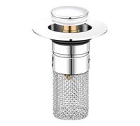Shower Drain Hair Catcher - Stainless Steel & Silicone 6×8cm | Sink Plug Strainer with Removable Basket, Hair Catcher, Silicone Sink Strainer Protector |