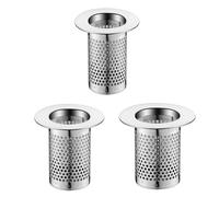 Shower Drain Hair Catchers, 3 Sizes Stainless Steel Hair Catcher for Shower Tray, Bathtub Drain Strainer, Bathroom Sink Filter, Drain Trap for Preventing Hair Clogs and Debris