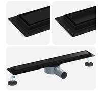 vidaXL Shower Drain 2-in-1 with 360° Siphon Black 60 cm