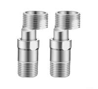 Shower Elbow Connector, 2PCS Telescopic Corner Curved Feet 360-Degree Adjustable Angle Adapter for Bathroom Faucet Stainless Steel Construction Suitable for Home Renovation(Long)