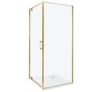 Beliani Shower Enclosure DARLI 800 x 800 x 1850 mm Gold, Gold