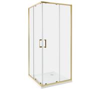 Beliani Shower Enclosure TELA 800 x 800 x 1850 mm Gold, Clear