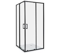 Beliani Shower Enclosure TELA 900 x 900 x 1850 mm Black, Clear