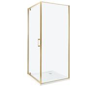 Beliani Shower Enclosure DARLI 800 x 800 x 1850 mm Gold, Gold