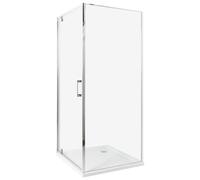 Beliani Shower Enclosure DARLI 800 x 800 x 1850 mm Silver, Clear
