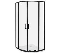 Beliani Shower Enclosure JUKATAN 900 x 900 x 1850 mm Black, Clear