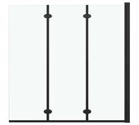 Shower Enclosure Manual Black ESG Glass and Aluminium Bath Screen Tempered vida