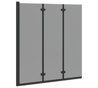 Vidaxl Folding Shower Enclosure 3 Panels Esg 130X138 Cm Black