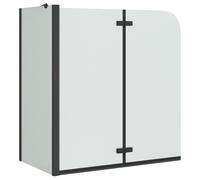 vidaXL Shower Enclosure Black 120 x 68 x 130 cm Bathroom Rectangular Modern Adjustable Folding Shower Doors Tempered Glass Shower Enclosure