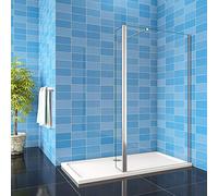 Shower Enclosure Walk in 1000x1900mm Shower Screen 300x1900mm Flipper Panel