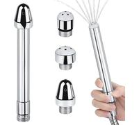 Shower Enema Douche Nozzle Shower Attachments Kits with 3 Aluminum Shower Heads+ Velvet Carry Bag Shower Douche Cleansing System 7 Holes Bath Accessories for Colonic Cleanse for Men and Women
