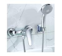Shower Faucet Bathroom Hot and Cold Water Mixer Tap Copper 4 Points Universal Interface Faucet Wall Mounted Shower Up Set Electroplating Surface,