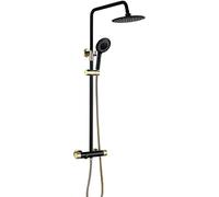 Shower Faucet Set Wall Mounted Bathroom Bath Filler with Hand Mixer Combo Diverter and Hose