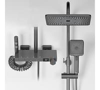 Shower Faucet SetThermostatic Digital Display Wall Mounted Fixture, 30 * 20Cm Rainfall with 3 Modes Hand, Bathtub and Bidet Sprayer,Gun Grey