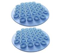 Shower Feet Scrubber Mat | 2 Piece Silicone Shower Foot Scrubber Mat | Bath Brush for Feet Bathroom Wall Massage Skin Cleaning Body Spa