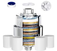 Shower Filter, EMBATHER 20 Stage Shower Head Filter for Hard Water with Spin Propeller, High Output Shower Softener Filter for Hair, Removing Chlorine, Dry Skin, Fluoride,4 Pack-Polished Chrome
