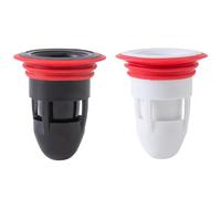 Shower Floor Drain Backflow Preventer, 2Pcs One-Way Drain Valve Sewer Core Anti-Odor Pipe Plug for Kitchen Bathroom (White & Black)