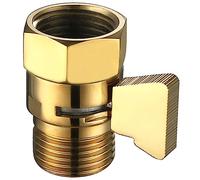 Shower Flow Control Valve, Aomasi Brass Shower Head Shut Off Valve, High Pressure Reduce Regulator With Handle Lever For Handheld Shower, Titanium Gold