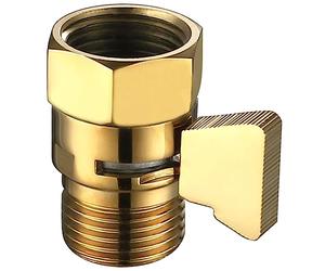 Shower Flow Control Valve, Aomasi Brass Shower Head Shut Off Valve, High Pressure Reduce Regulator With Handle Lever For Handheld Shower, Titanium Gold