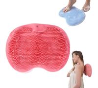 Shower Foot & Back Scrubber, 2025 New Wall Mounted Back Scrubber,Silicone Bath Massage Cushion Brush with Suction Cups, Massage Pad, Bathroom Wash Foot Mat Exfoliating Dead Skin Foot Brush (Pink)