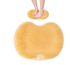 Shower Foot Massager, Portable Silicone Scrubber, Non Slip Cleaning Pad with Bristle Design, Foot Mat, Spa Accessories Kit with Easy Use, Everyday Supplies for Bathroom Home Travel Daily