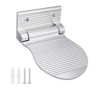 Shower Foot Rest, Shaving & Washing Foot Rest, Heavy Duty Aluminum Alloy Shaving Shelf Fold-Up Shower Foot Rest for Shaving Legs Shower Combo Set (Silvery)