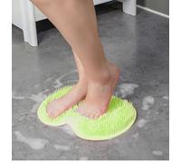 Shower Foot Scrubber Bath Wash Foot Pad Back Washer Back Foot Exfoliating Wash Pad Wall Mounted Slip Suction Mat for Men & Women (Green,1 Pack)