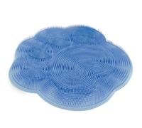 Shower Foot Scrubber Mat, 30cm X 30cm Silicone Body Scrubber Non Slip Foot Scrubber for Elderly, Exfoliation and Massage Feet Without Bending Over (Blue)