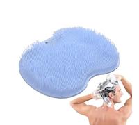 Shower Foot Scrubber Mat - Sided Exfoliation, Anti Slip Bathroom Floor Pad | Suction Cup Wall Mount Design, Quick Dry Hygienic Material, Pool Locker Room, Pedicure Preparation T