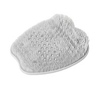 Shower Foot Scrubber Mat, Silicone Foot Scrubber for Shower for Elderly, 11.4in X 9.5in Wall Mounted Bath Exfoliate and Massage Pad, for Back Pain Sufferers (Grey)