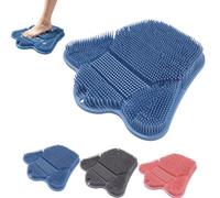 Shower Foot Scrubber Mat with Non-Slip Suction Cups,Cleans, Smooths, Exfoliates, No-Bending Design for Back Pain Sufferers, Improve Foot Circulation, Soothes Tired Feet, 31x30cm, Blue