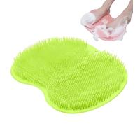 Shower Foot Scrubber Mat with Non Slip Suction Cups, Soft Shower Mat with Scrub Bristles, Bath Foot Cleaner to Improve Circulation and Soothe Tired Feet Without Bending (Green,1 Pcs)