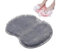 Shower Foot Scrubber Mat with Non Slip Suction Cups, Soft Shower Mat with Scrub Bristles, Bath Foot Cleaner to Improve Circulation and Soothe Tired Feet Without Bending (Gray,1 Pcs)