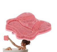 Shower Foot Scrubber,Silicone Foot Scrub Mat with Non-Slip Suction Cups - Health & Household Pad for Post-Workout Pedicure Prep Home Spa Family Travel Bathtub