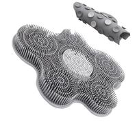 Shower Foot Scrubber - With Non-Slip Suction Cups Silicone Pad | Hanging Back Scrubber | Massage Mat For Cleaning Wash Floor Wall Bathroom Women Men Elderly Body Spa Deep Clean Skin Brush