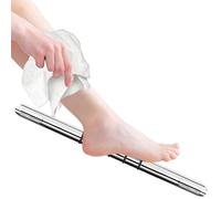 Shower Footrest, Corner Shower Bar for Shaving Legs, Wall Mounted Hotel Shower Footledge, Brass Bar Bathroom Foot Step (Polished Chrome with Grip Ring)