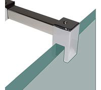 Shower Glass Support Bar | for Wetrooms or Shower Enclosures | Fits 8mm Glass | 700 to 1200mm Adjustable Telescopic Length | Stainless Steel Chrome Square Shape | BAR006