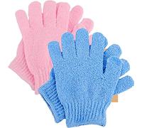 Shower Gloves - WEIKELLY Bath and Body Exfoliator Mitts - Natural and Breathable Bath Gloves for a Real Good Scrub - Deep Clean with Thicker Texture - Energize Your Body and Unblock Pores (4pcs)
