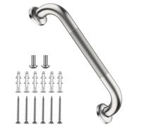 Shower Grab Bar 12 Inch, iHansee Brushed Nickel Bathroom Grab Bar w/Anti-Slip Knurled Grip, Stainless Steel Bath Safety Bars Support Handrail for Senior Elderly, Toilet Bathtub Balance Handle for Wall