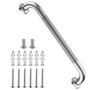 Shower Grab Bar 16 Inch, iHansee Brushed Nickel Bathroom Grab Bar w/Anti-Slip Knurled Grip, Stainless Steel Bath Safety Bars Support Handrail for Senior Elderly, Toilet Bathtub Balance Handle for Wall