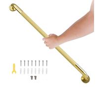 Shower Grab Bar, 36 Inch Bathroom Grab Bar Handle with Anti-Slip Knurled Grip, Stainless Steel Bath Balance Bar, 1.25" Diameter Bath Safety Bar Support for Seniors Elderly Pregnant, Brushed Gold