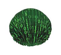 Shower Hacker Era Print Cap For Women Reusable Waterproof, Double Layered Shower Hair Cap With Elastic Strap,One Size