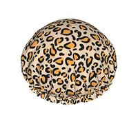Shower Hair Cap Large Cheetah Print Bath Caps Portable Hair Cap Grace Adjustable Waterproof Shower Cap For Bathroom Bathtub Bathing Spa
