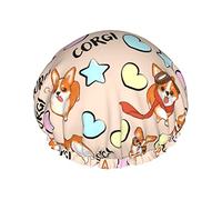 Shower Hair Cap Large Cute Corgi Bath Caps Portable Hair Cap Grace Adjustable Waterproof Shower Cap For Bathroom Bathtub Bathing Spa