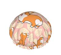 Shower Hair Cap Large Cute Corgi Twisting Ass Bath Caps Portable Hair Cap Grace Adjustable Waterproof Shower Cap For Bathroom Bathtub Bathing Spa
