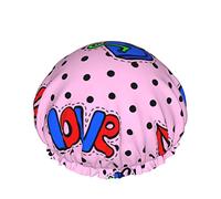 Shower Hair Cap Large Love Red Lips Bath Caps Portable Hair Cap Grace Adjustable Waterproof Shower Cap For Bathroom Bathtub Bathing Spa